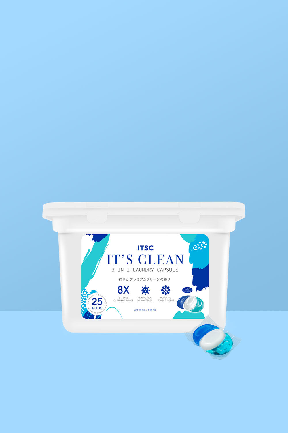 IT'S CLEAN 3 In 1 Laundry Capsule 25pods/1box